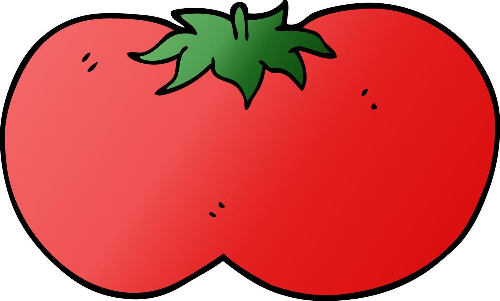 dessin animé doodle énorme tomate vecteur