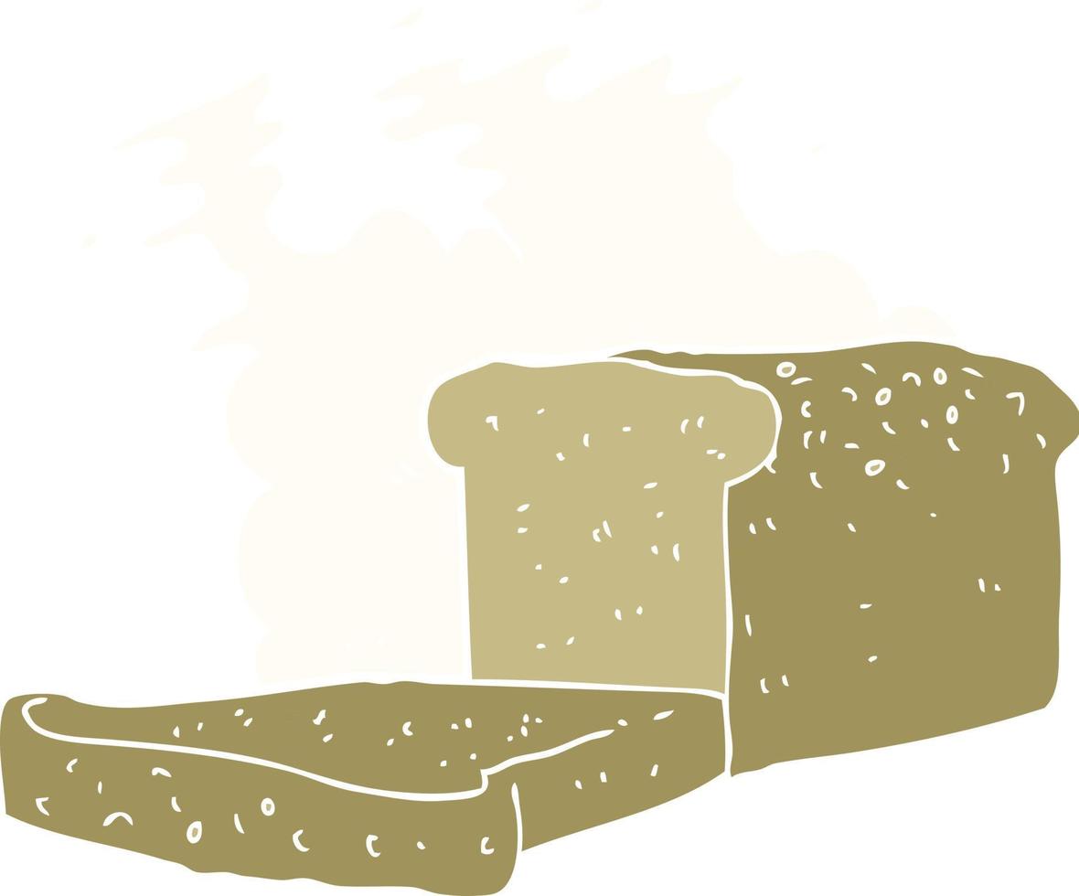 illustration en couleur plate d'une miche de pain de dessin animé vecteur
