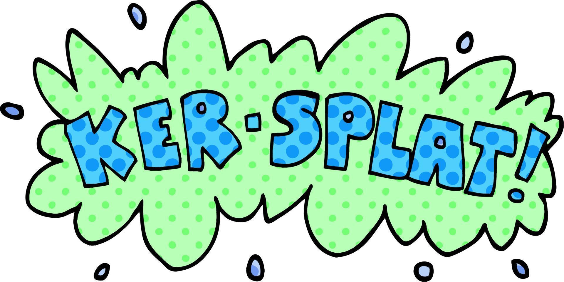 dessin animé doodle mots ker splat vecteur