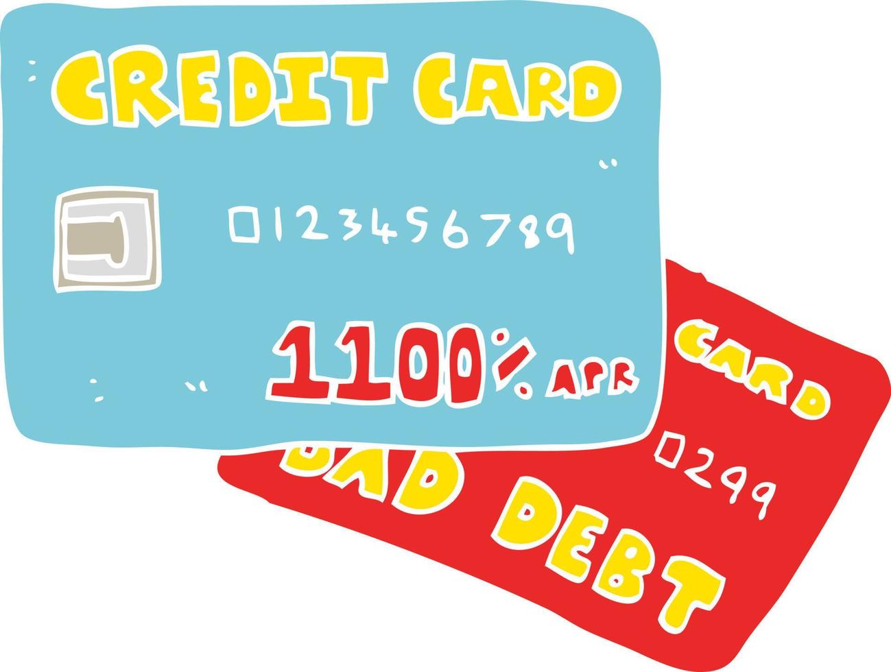 illustration en couleur plate d'une carte de crédit de dessin animé vecteur