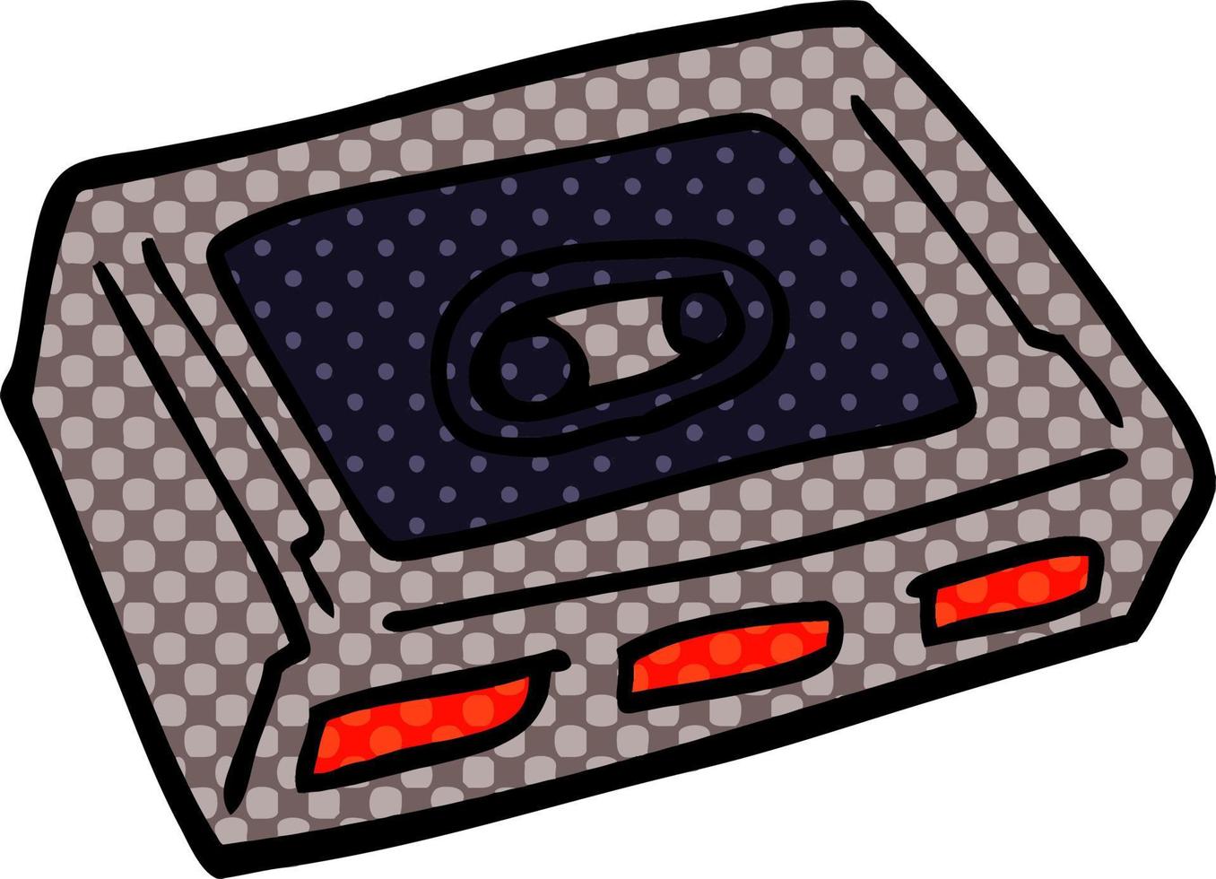 platine cassette doodle dessin animé vecteur