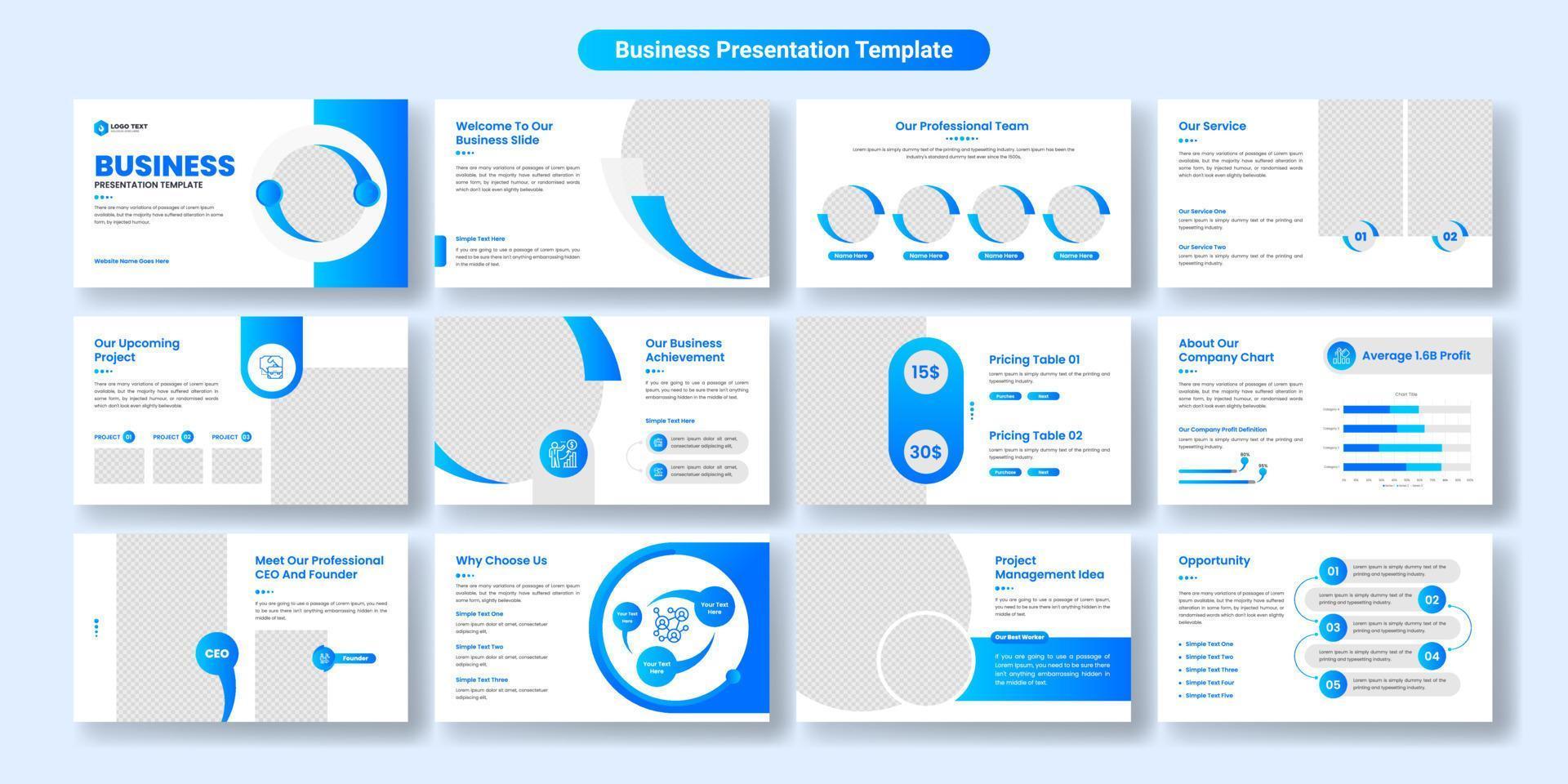 conception de modèle de diapositives de présentation d'entreprise créative. utiliser pour l'arrière-plan de présentation moderne, la conception de brochures, le curseur de site Web, la page d'accueil, le rapport annuel, le profil de l'entreprise vecteur