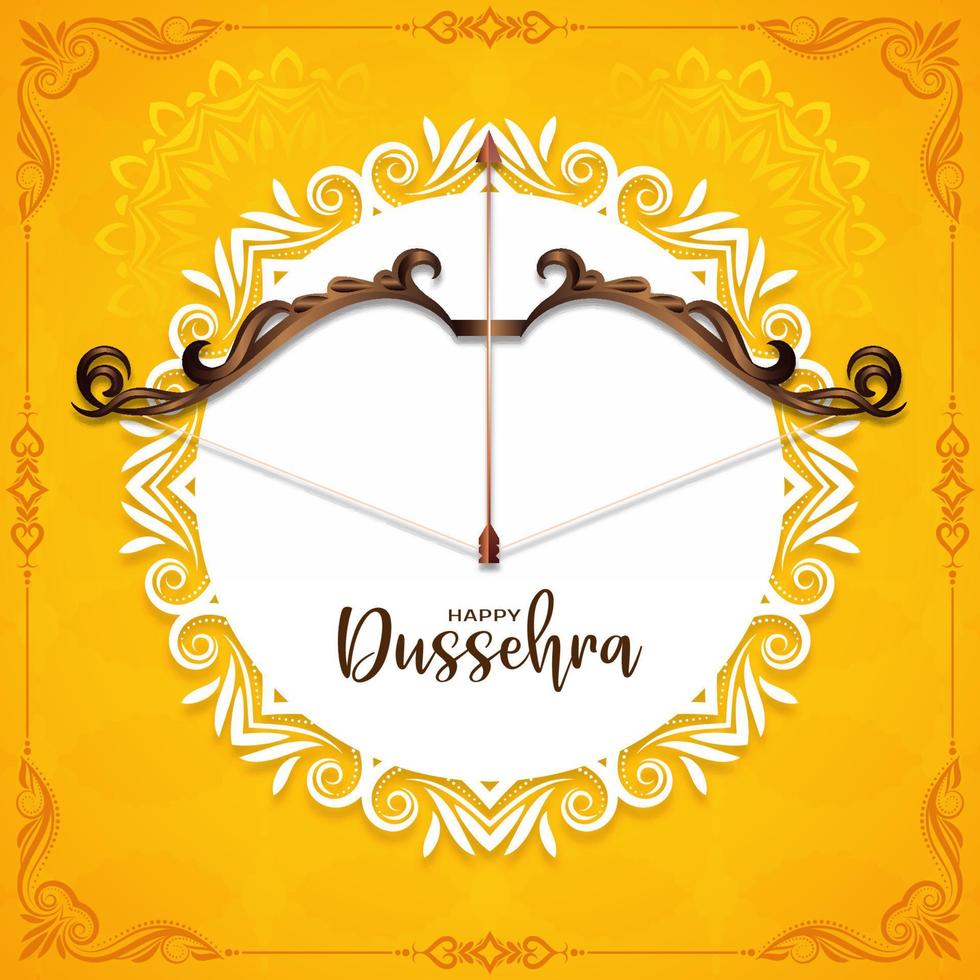 beau design de fond décoratif happy dussehra festival hindou vecteur