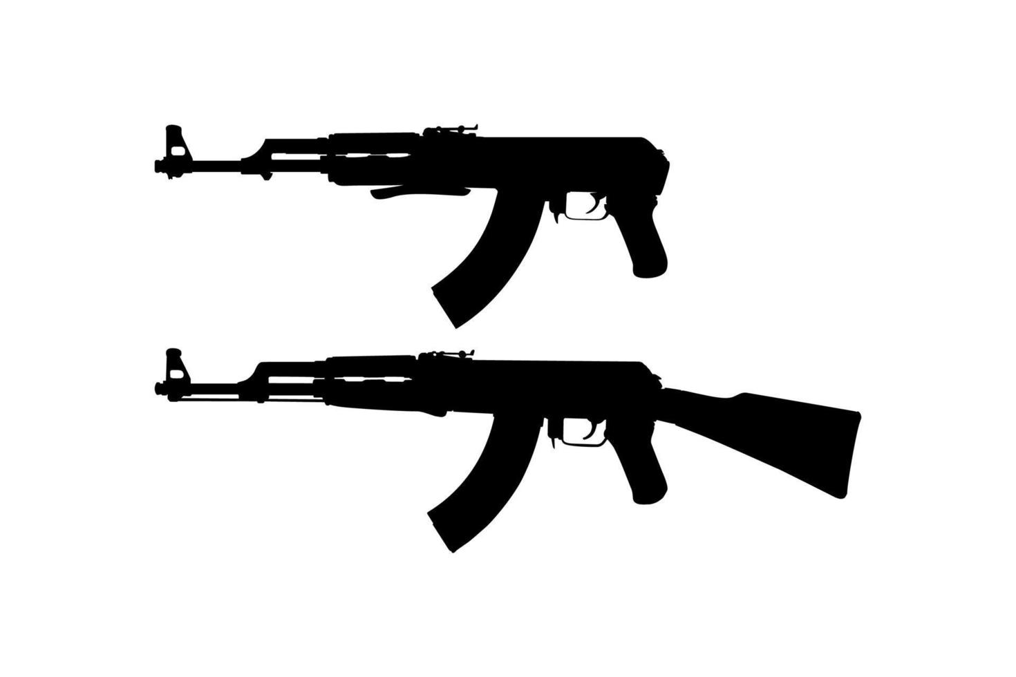 silhouette du pistolet ak 47 pour pictogramme ou élément de conception graphique. illustration vectorielle vecteur