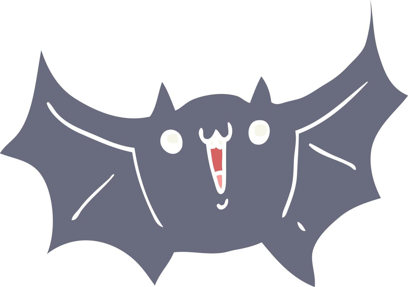 chauve-souris vampire heureuse de dessin animé de style plat couleur vecteur