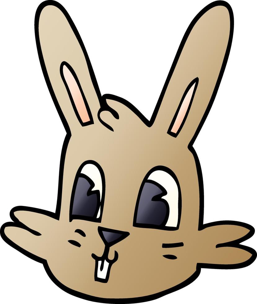 visage de lapin de dessin animé doodle vecteur