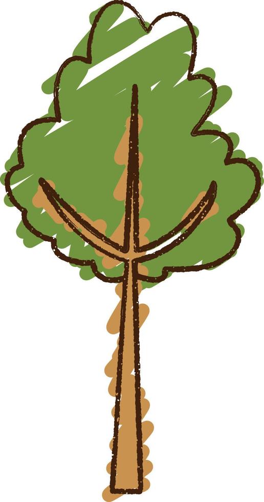 dessin à la craie d'arbre vecteur