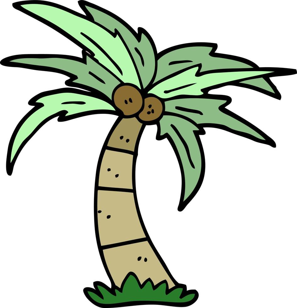 dessin animé doodle palmier vecteur