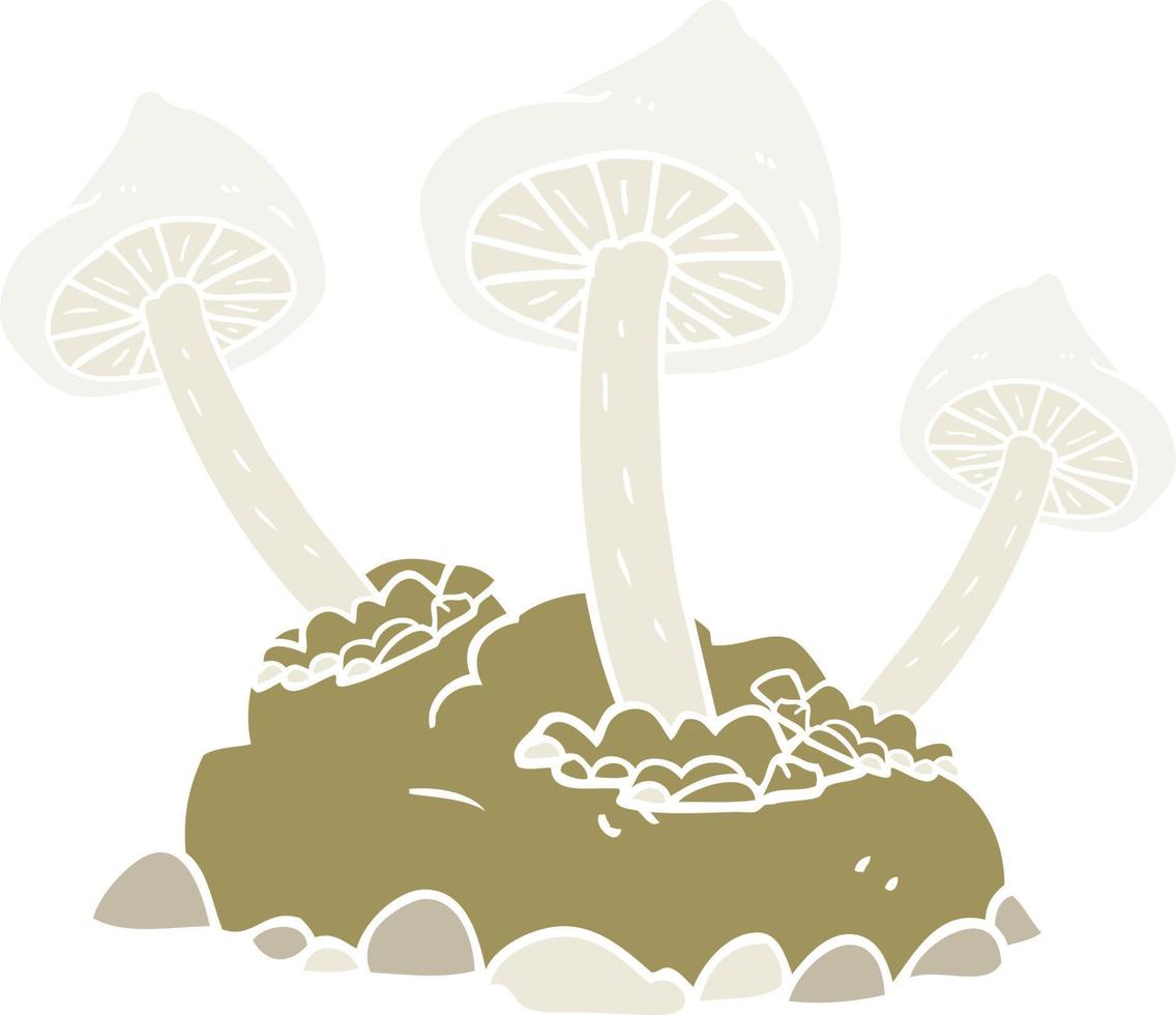 illustration en couleur plate d'une culture de champignons de dessin animé vecteur