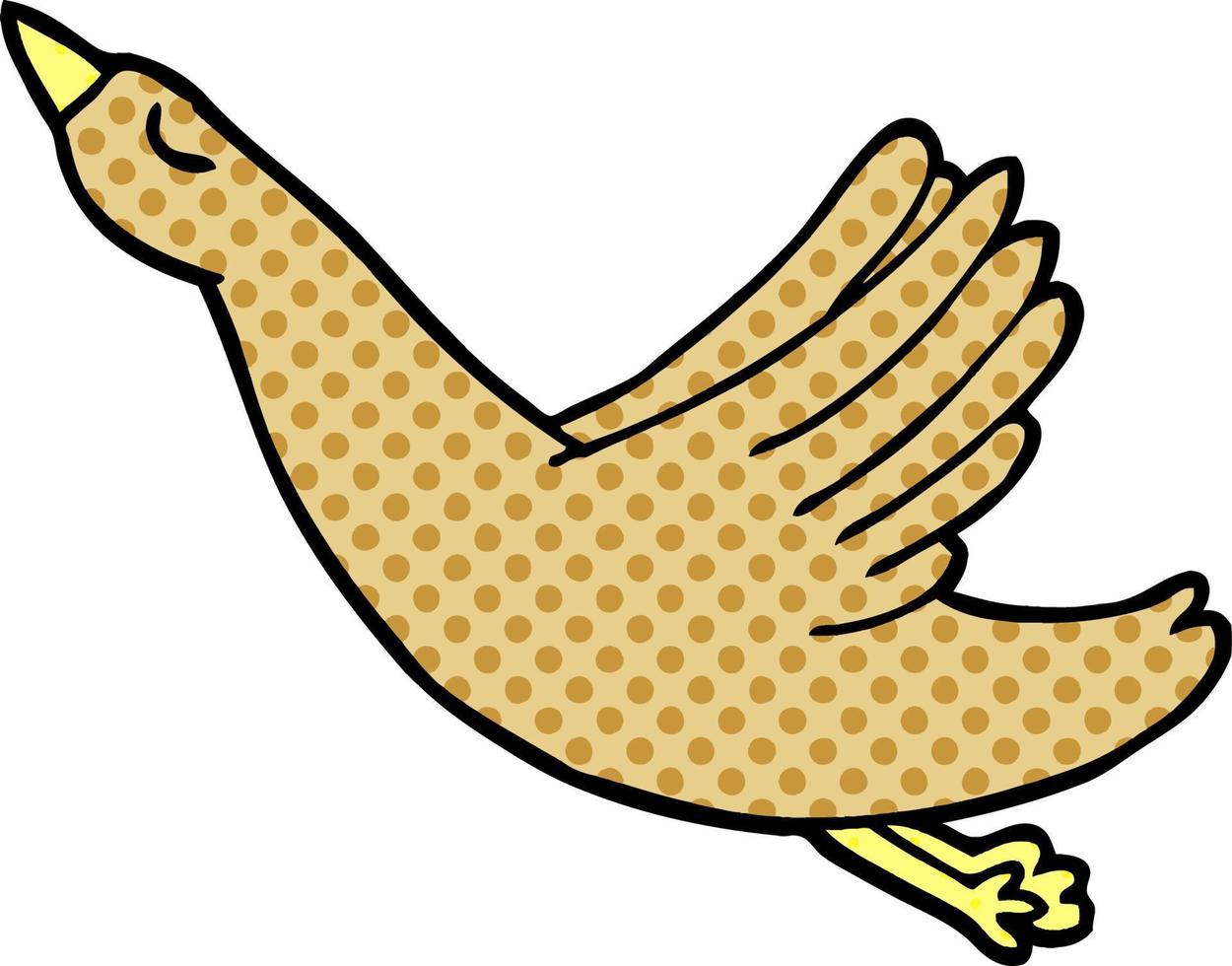 dessin animé doodle canard volant vecteur