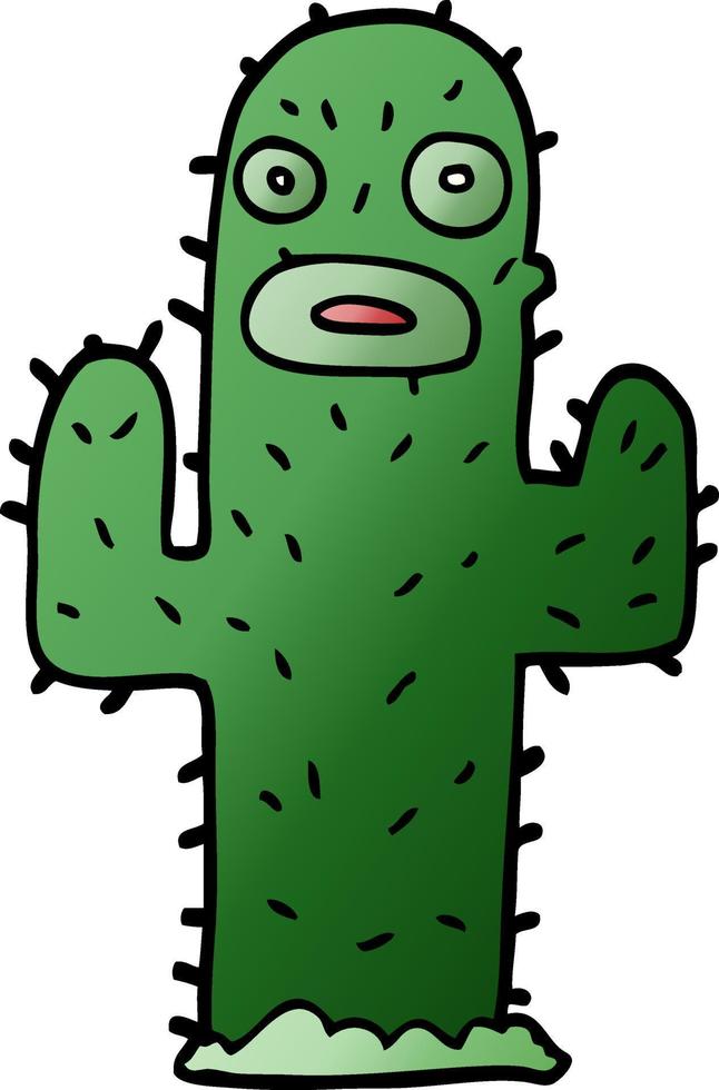 cactus de griffonnage de dessin animé vecteur