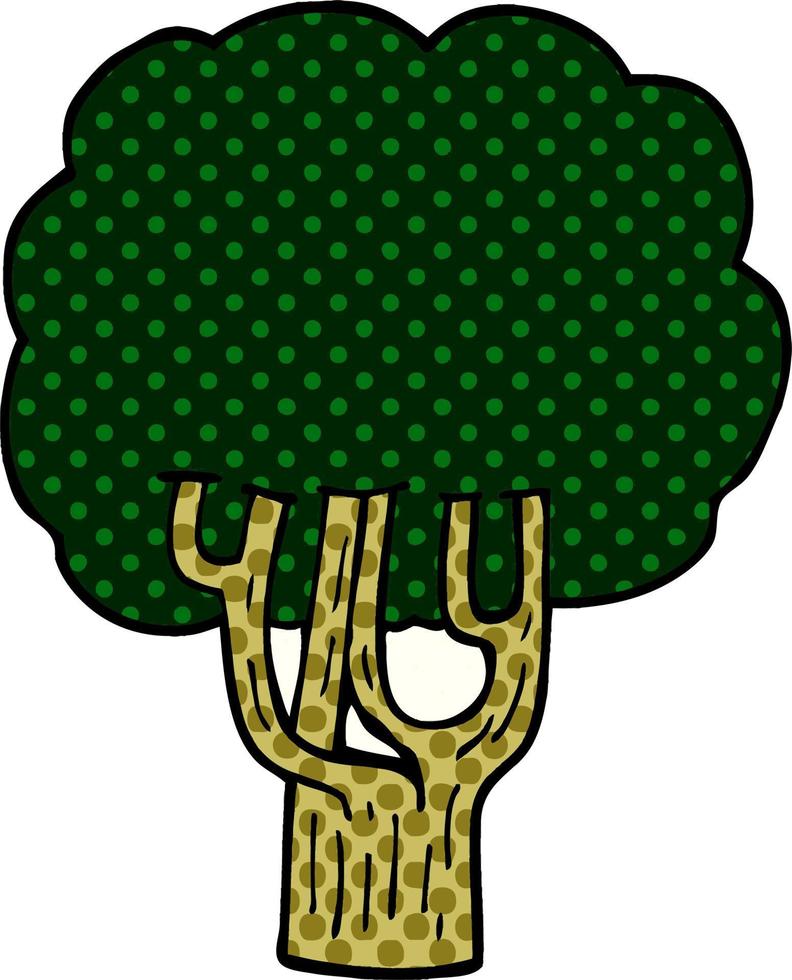 dessin animé doodle arbre fleuri vecteur
