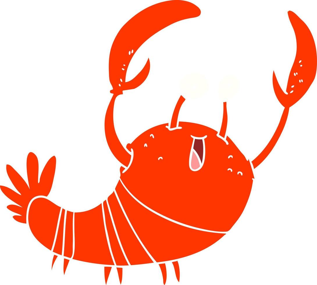 homard de dessin animé de style plat couleur vecteur