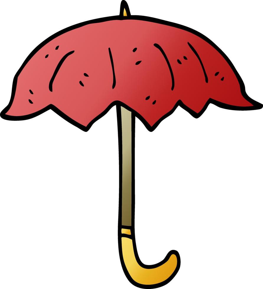 parapluie ouvert doodle dessin animé vecteur