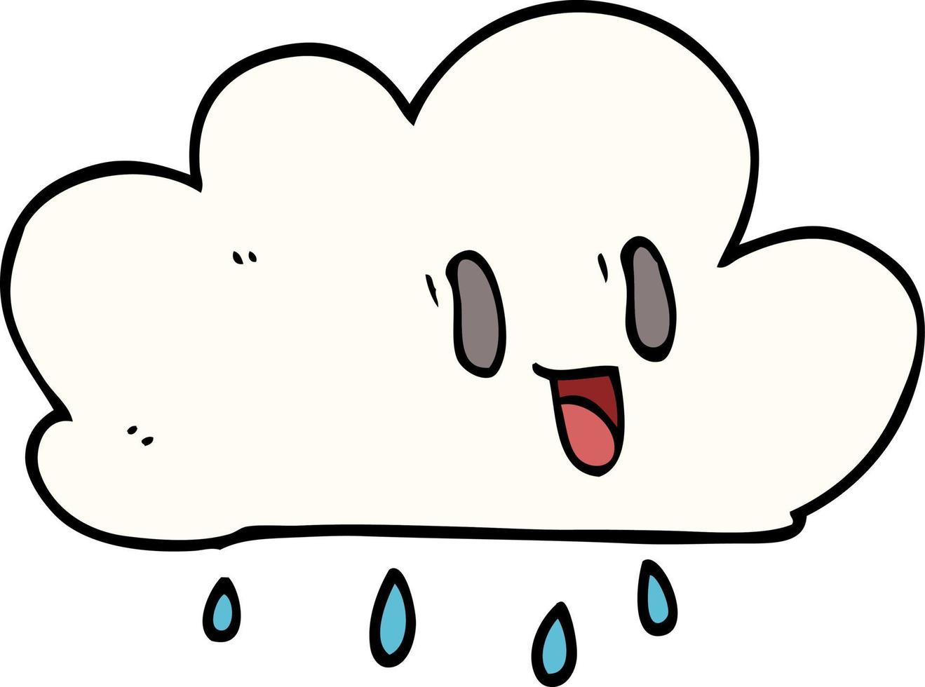 dessin animé doodle nuage météo expressif vecteur