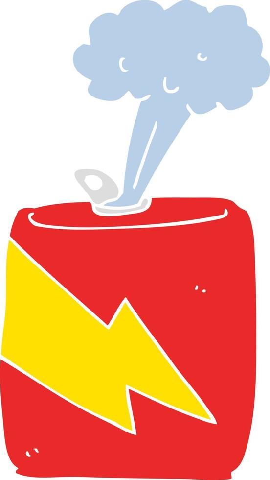 canette de soda de dessin animé de style couleur plat vecteur