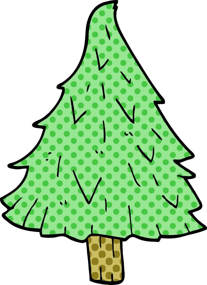 dessin animé doodle sapin de noël vecteur