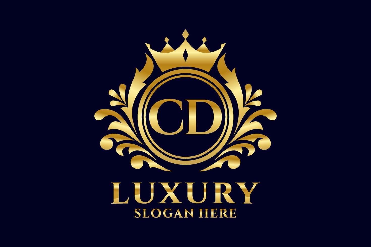 modèle de logo de luxe royal de lettre cd initiale dans l'art vectoriel pour les projets de marque luxueux et autres illustrations vectorielles.