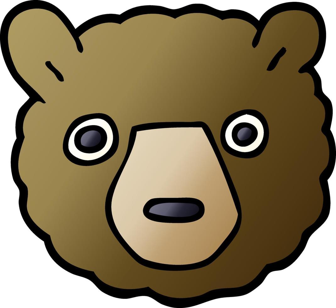 dessin animé doodle visage d'ours vecteur
