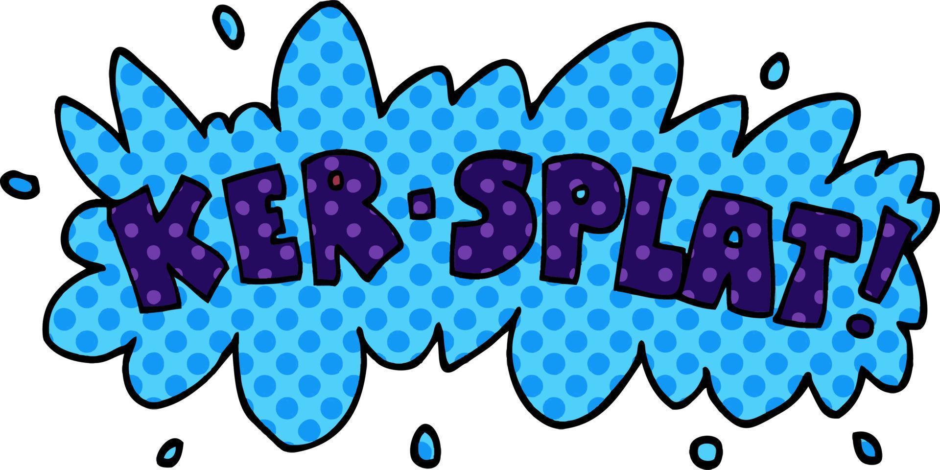 dessin animé doodle libellé ker-splat vecteur