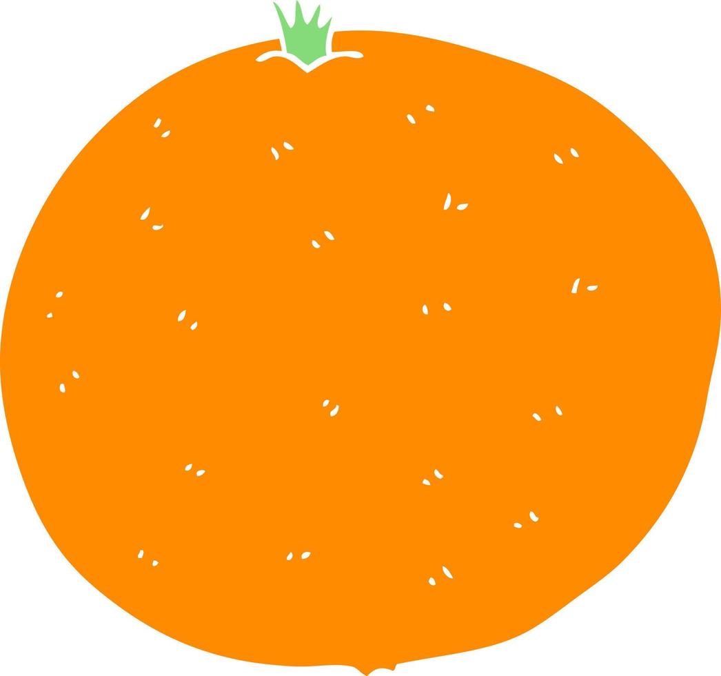 illustration en couleur plate d'une orange de dessin animé vecteur