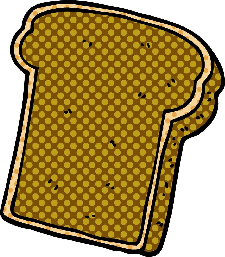 dessin animé doodle tranche de pain vecteur
