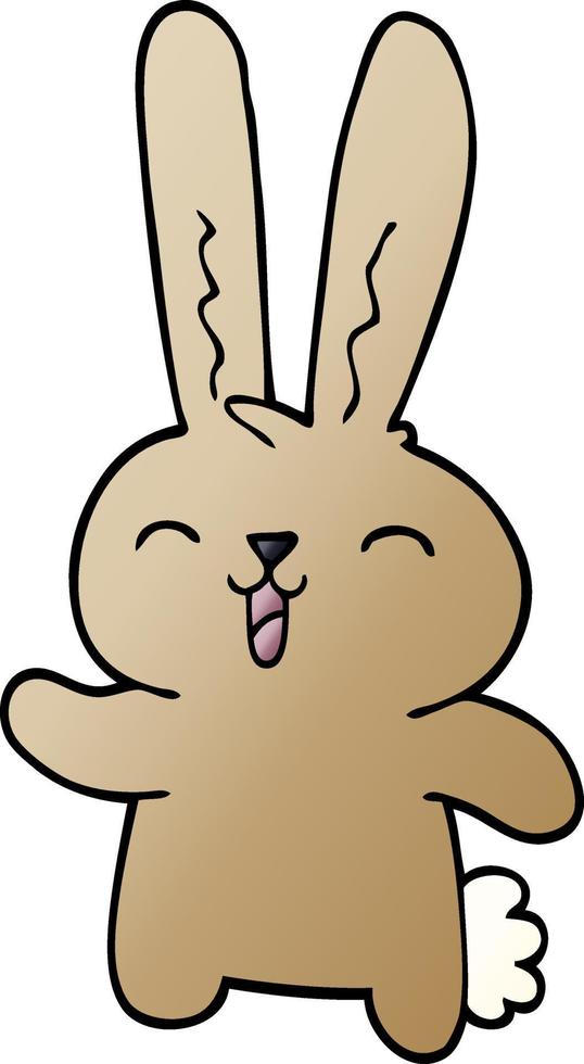 dessin animé doodle lapin joyeux vecteur