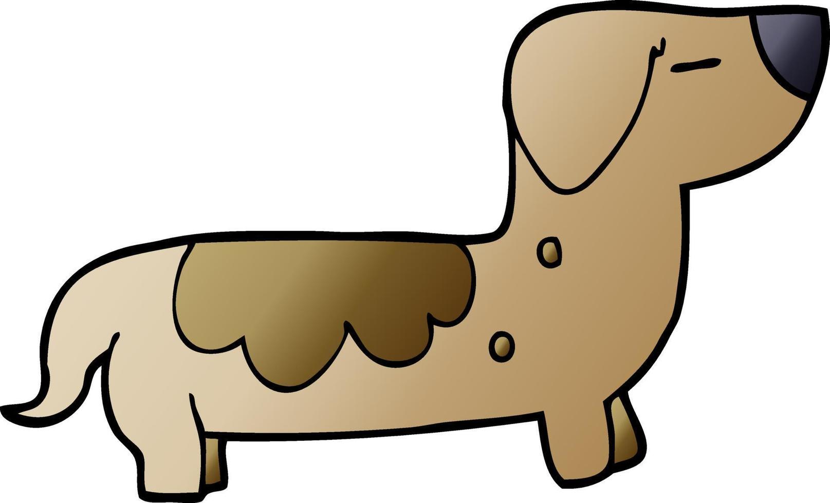 chien de saucisse de doodle de dessin animé vecteur