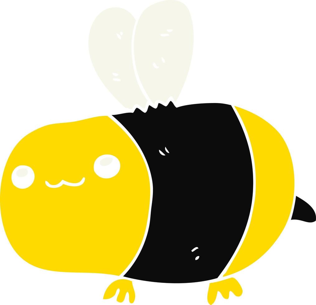 abeille de dessin animé de style plat couleur vecteur