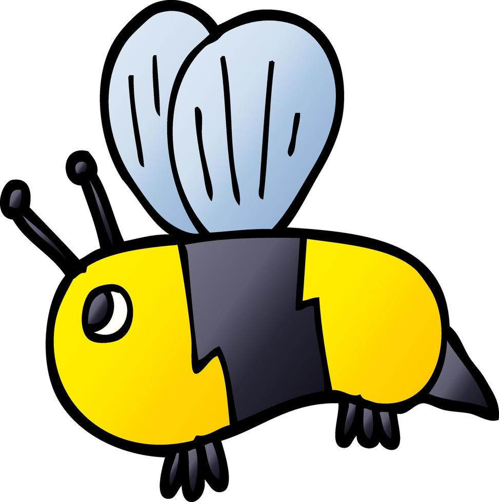 dessin animé doodle grosse abeille vecteur