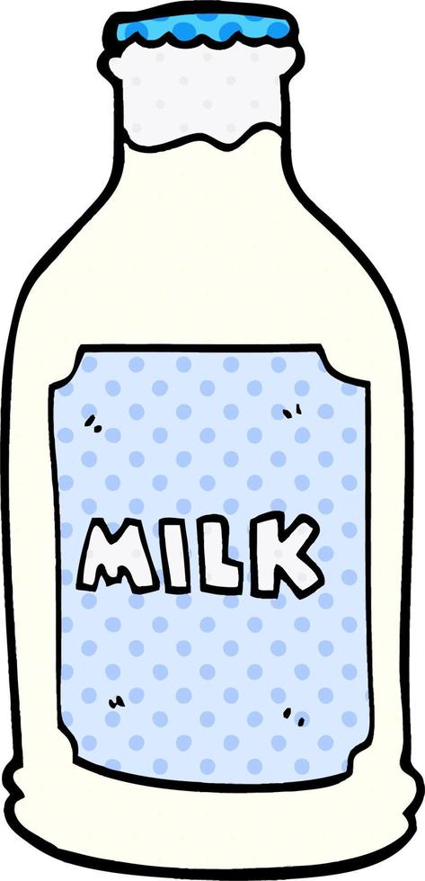 dessin animé doodle bouteille de lait vecteur