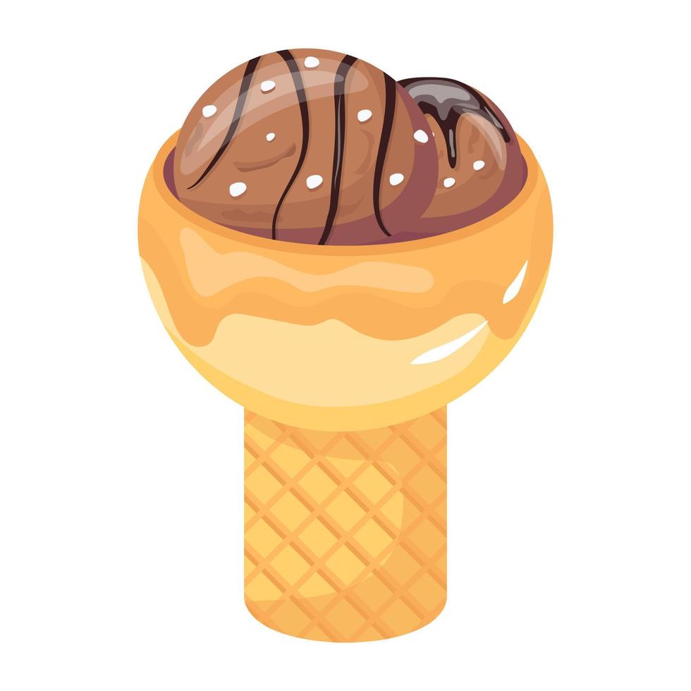 vérifiez cette icône plate colorée de crème glacée vecteur