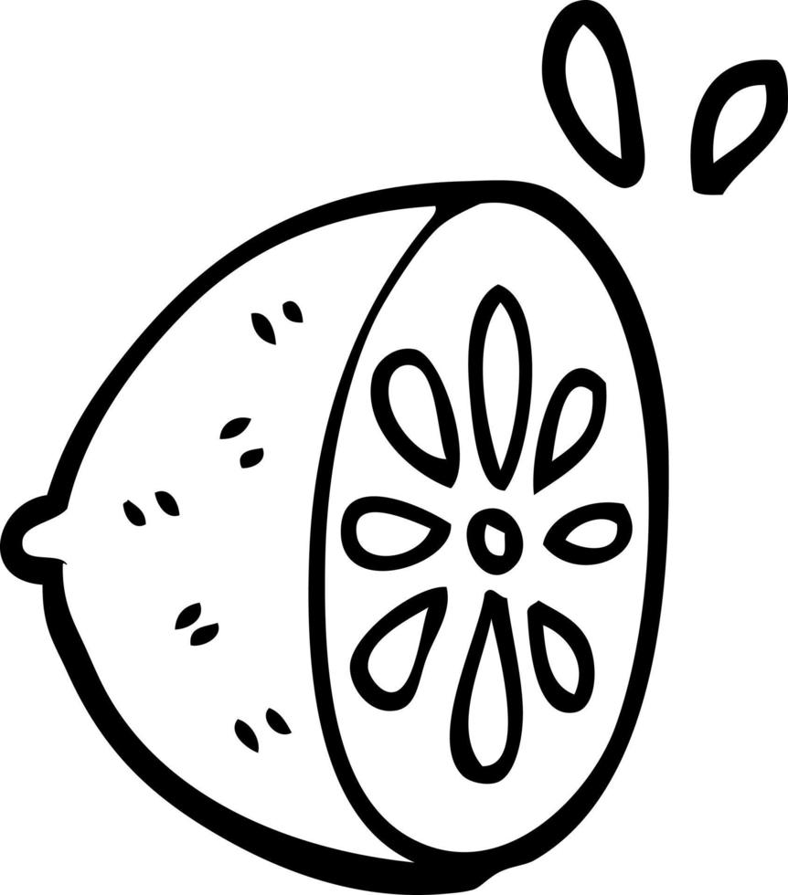 dessin au trait dessin animé citron fruit vecteur