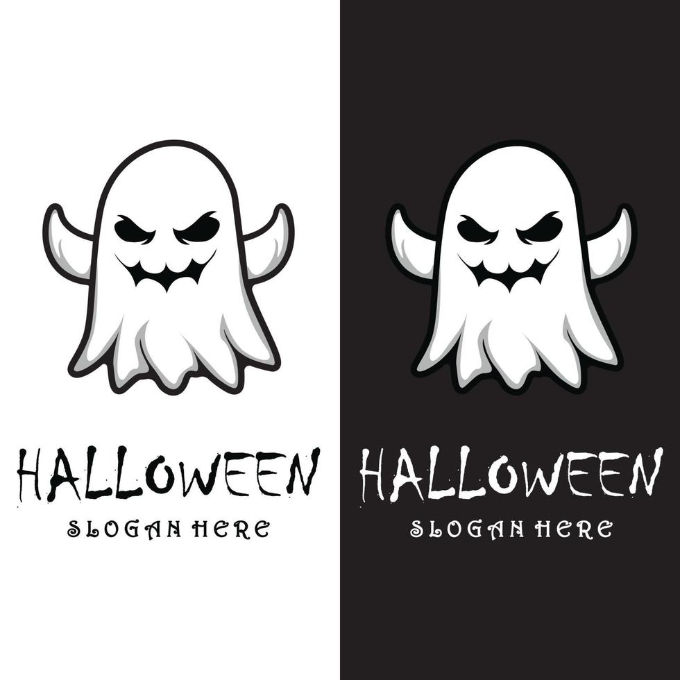 logo halloween avec modèle de slogan vecteur