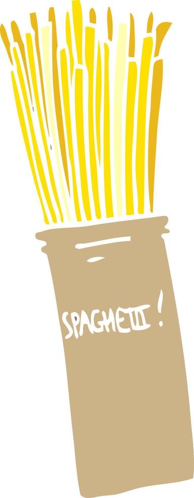 dessin animé doodle pot de spaghetti vecteur