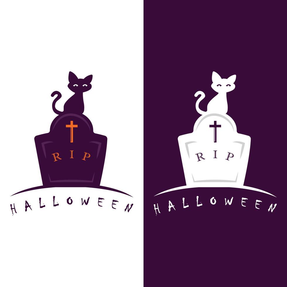 logo halloween avec modèle de slogan vecteur