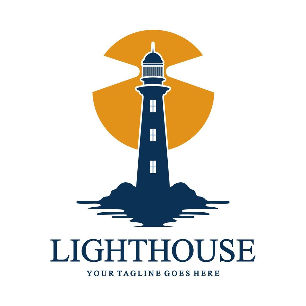 image d'icône de modèle de logo de phare créatif vecteur