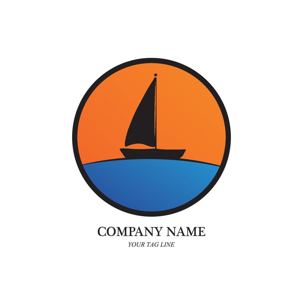 logo de bateau à voile et vecteur de symbole