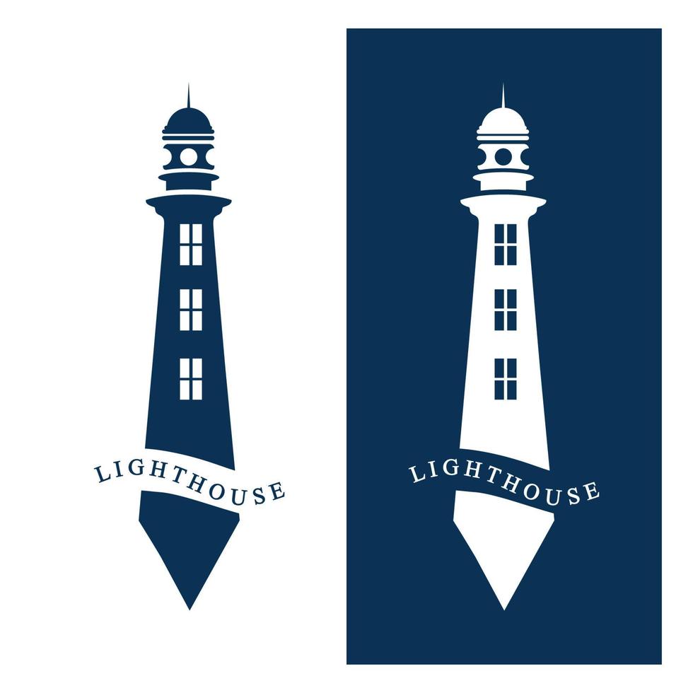 image d'icône de modèle de logo de phare créatif vecteur