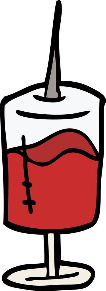 dessin animé doodle d'une injection vecteur