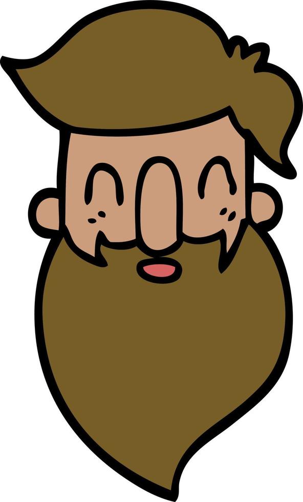 dessin animé doodle homme avec barbe vecteur