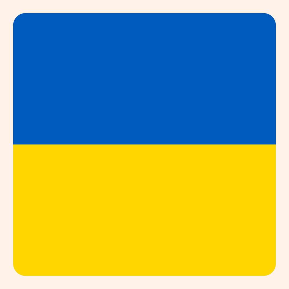 bouton drapeau carré ukraine, signe de communication sur les médias sociaux, icône de l'entreprise. vecteur