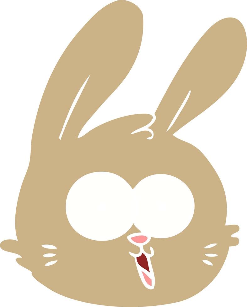 visage de lapin de dessin animé de style couleur plat vecteur