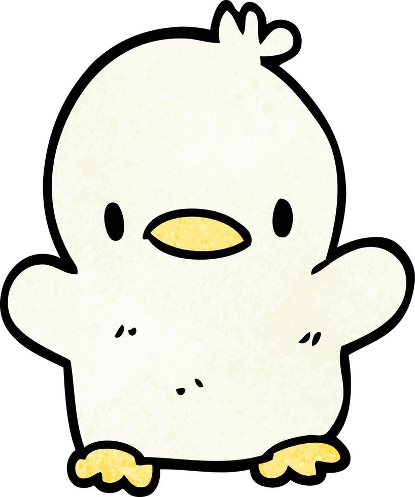 dessin animé doodle bébé canard vecteur