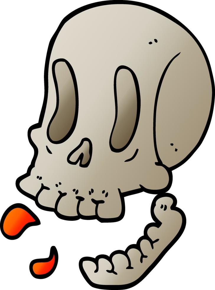 crâne de griffonnage de dessin animé vecteur