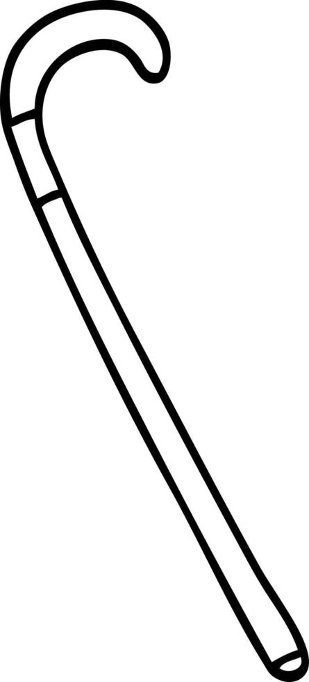 bâton de marche dessin animé dessin au trait vecteur