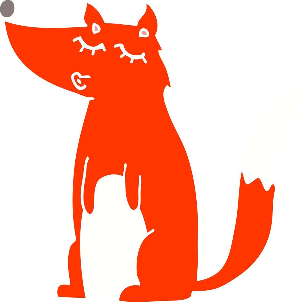 loup de dessin animé de style plat couleur vecteur