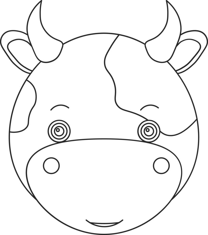 illustration en lignes noires illustration de tête d'animal vecteur