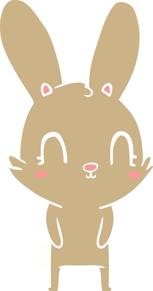 lapin de dessin animé mignon style plat couleur vecteur