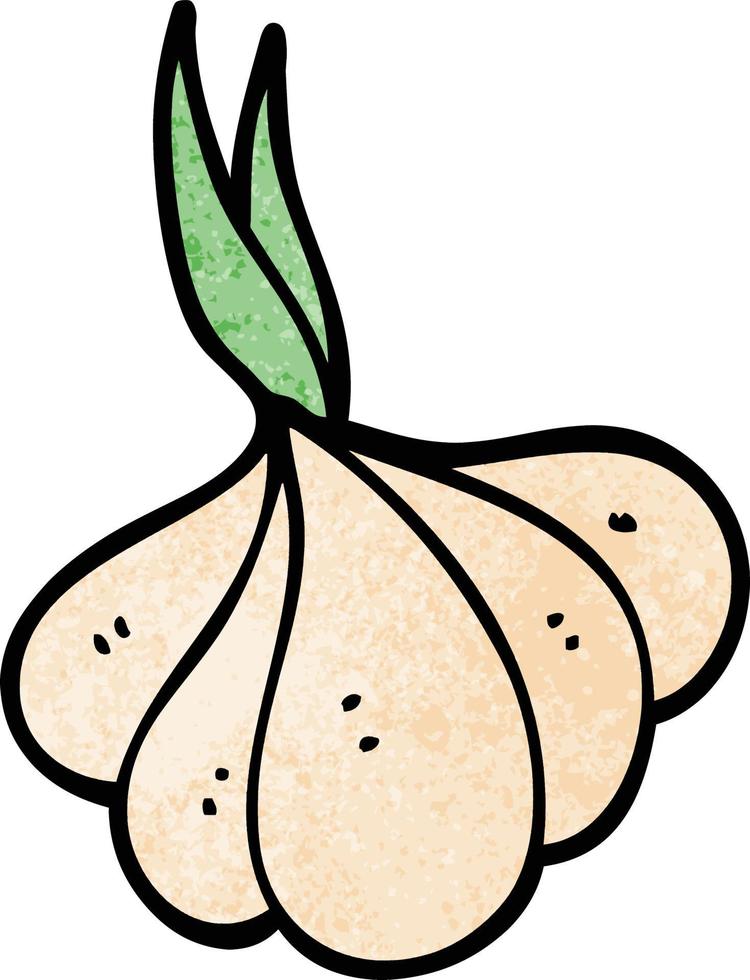 dessin animé doodle germination de l'ail vecteur